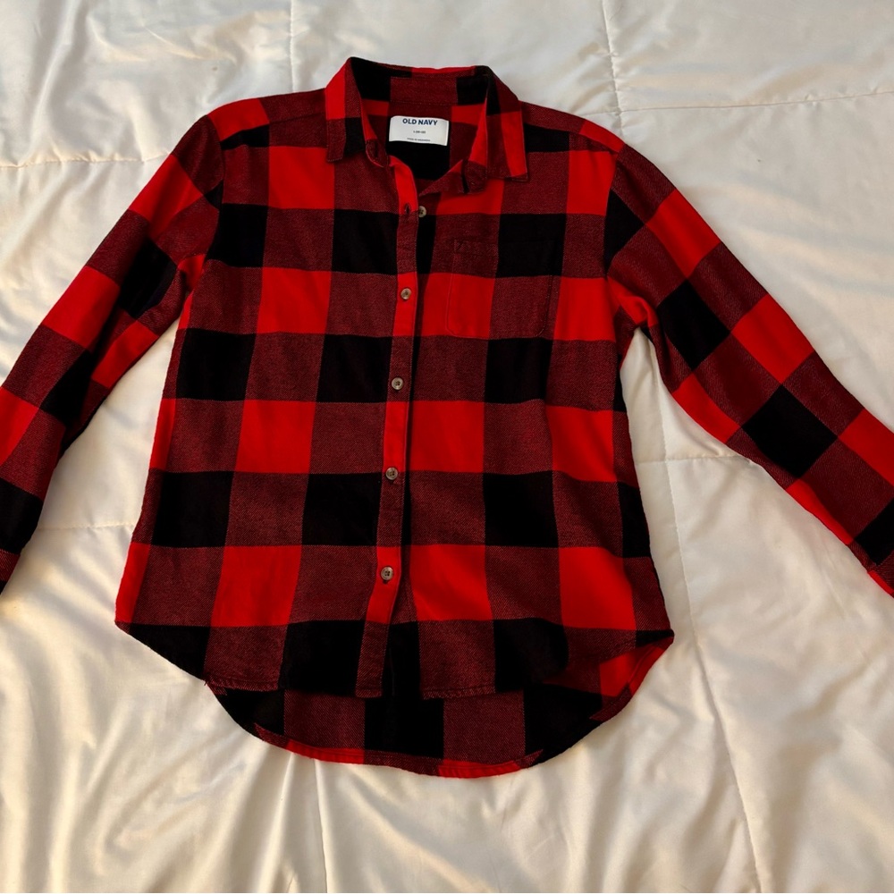 Old Navy Red and Black Checkered Shirt